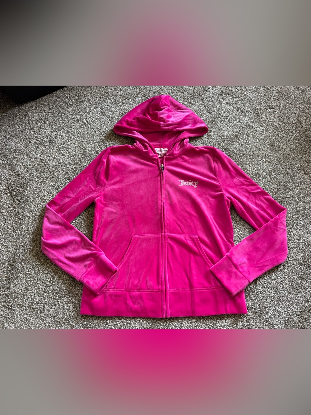 Pink Juicy Couture Velour Zip Up
